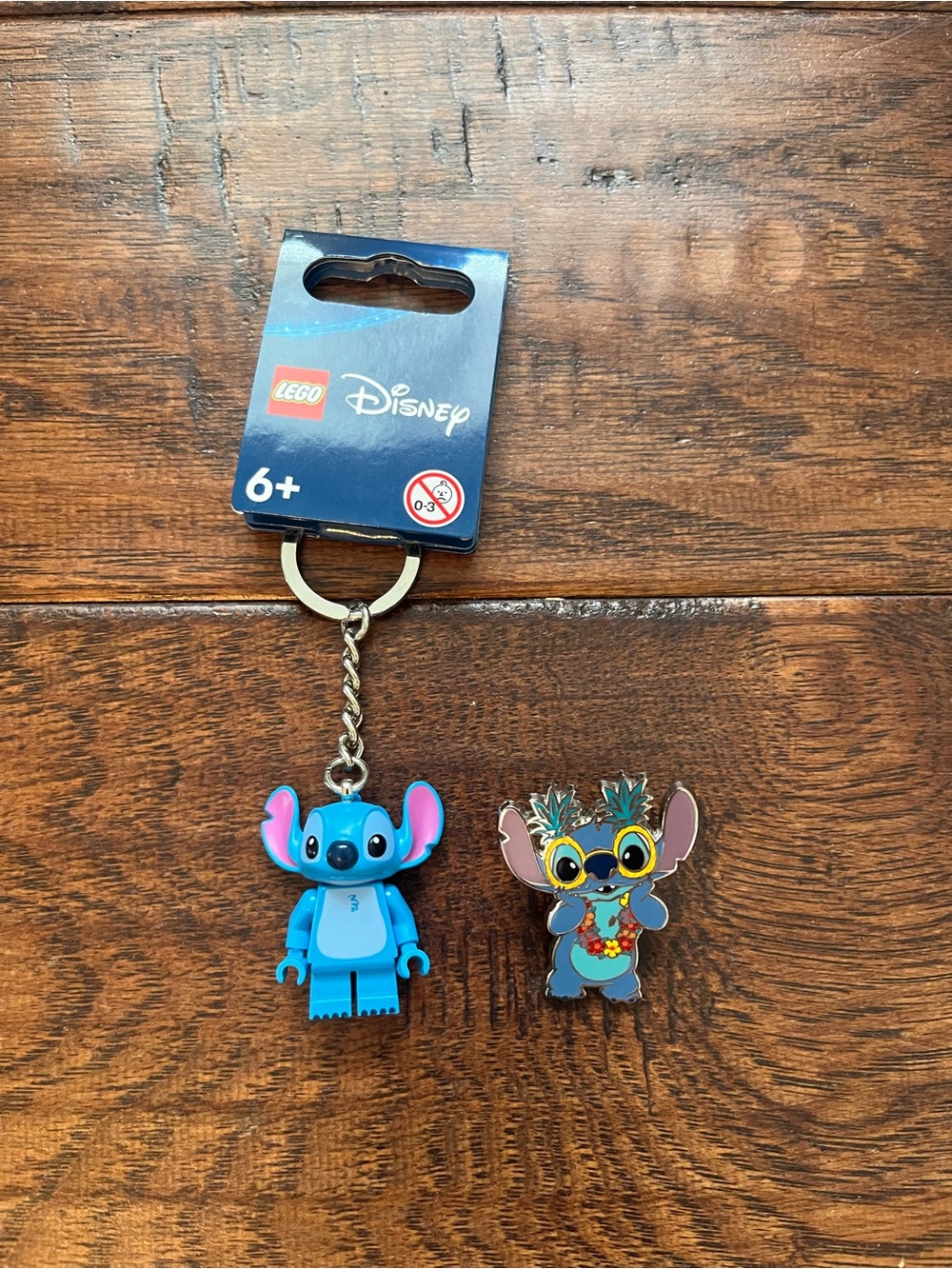 Disney Stitch LEGO Keychain with Pin